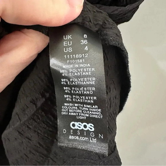 NWOT ASOS Design Gauze Tank Top Black Flowy Spaghetti Strap Size 4 - Picture 4 of 6